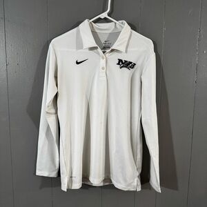 White Nike Dri Fit Polo Shirt Niagara University Purple Eagles Men’s M Slim Fit